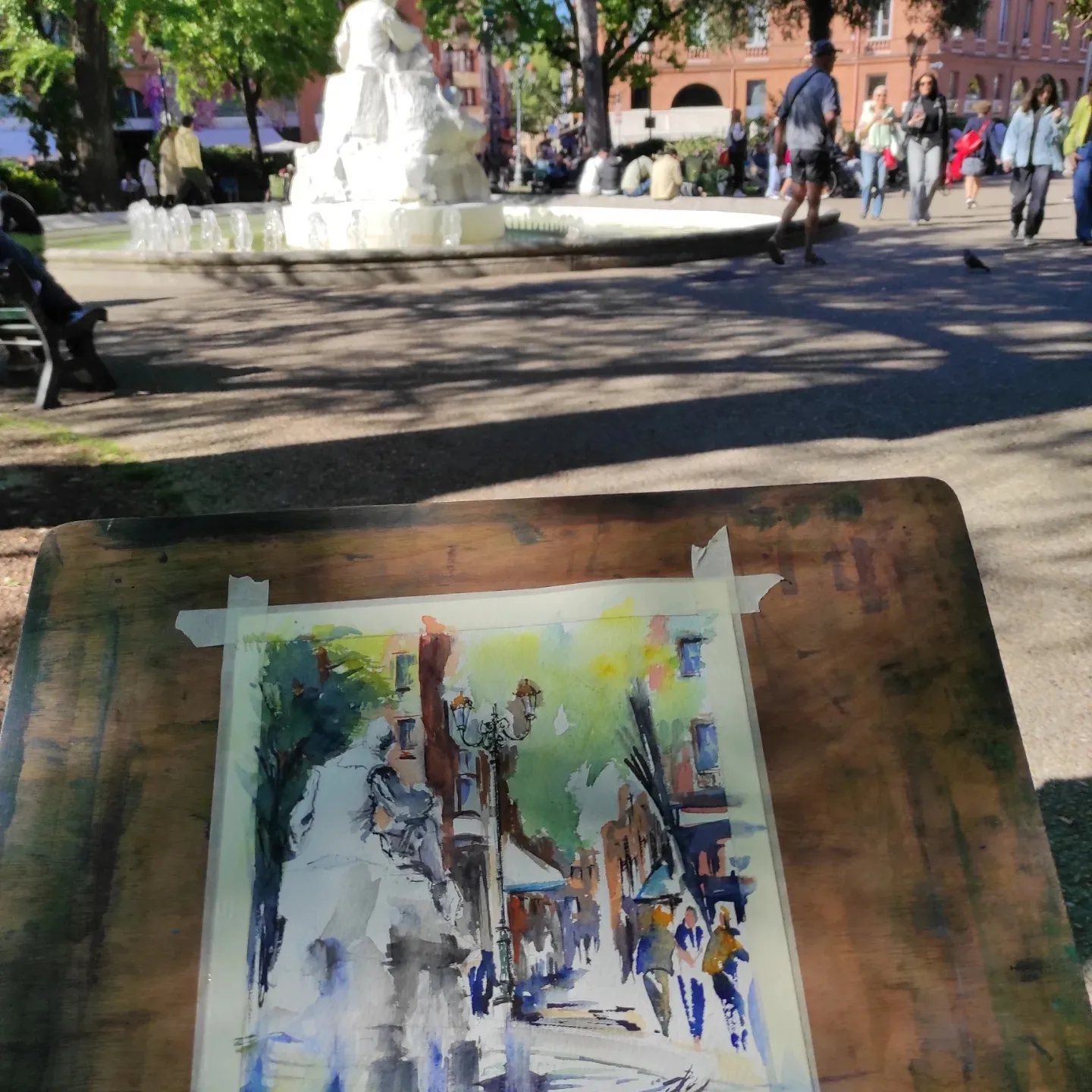 Peinture en plein air Toulouse Place Wilson